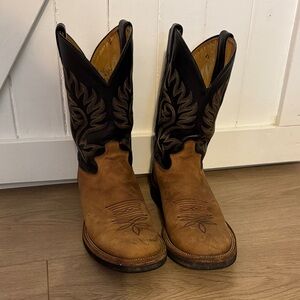 JUSTIN Brown and Black Western Cowboy Boots